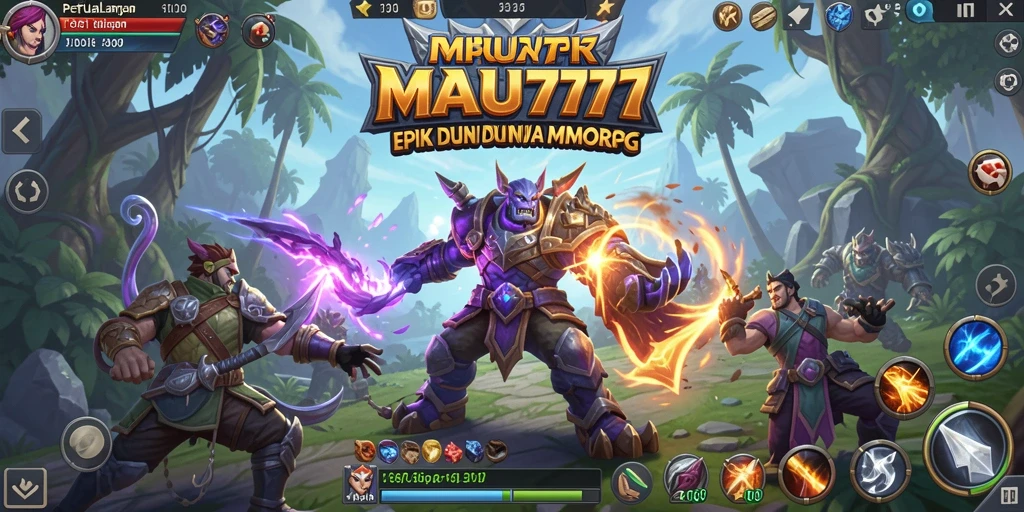 Tangkapan layar gameplay epik dalam dunia MMORPG MAU777.