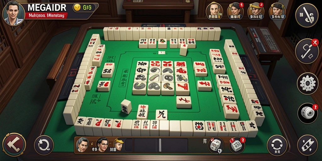Tampilan gameplay utama MEGAIDR yang menampilkan mahjong seru.