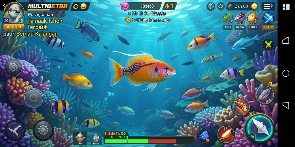 Tampilan gameplay menarik dari MULTIBET88 dengan aksi tembak ikan.