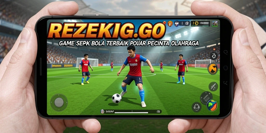 Tampilan seru dari pertandingan sepak bola dalam REZEKIGO.
