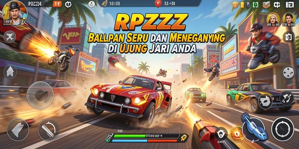 Gameplay seru balapan di RPZZZ dengan mobil penuh kecepatan.