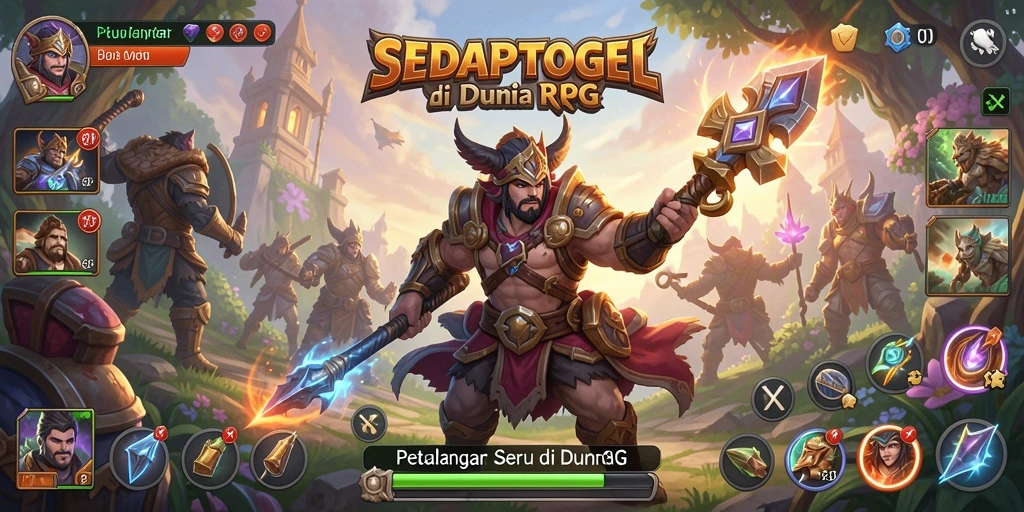 Tampilan gameplay <strong>SEDAPTOGEL</strong> saat menjelajahi dunia RPG yang luas.